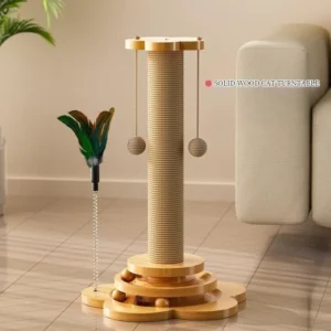 Luna Cat Timber Column Play Station